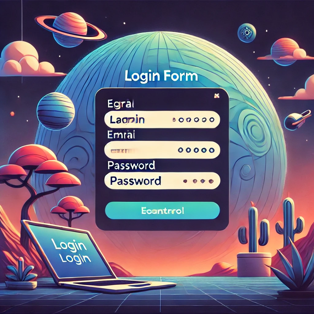 Screenshot of a Laravel login form in login.blade.php file with Bootstrap styling applied, showing Bootstrap classes like 'form control' for email and